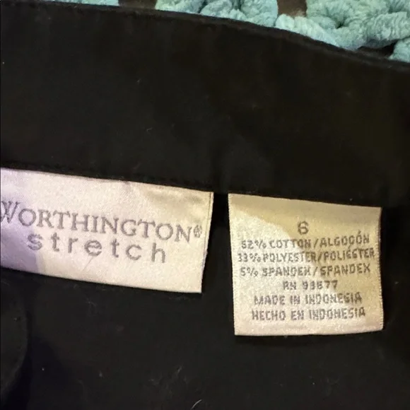 Worthington Stretch Black Button Down Shirt Blouse Women's Sz 6 - Picture 5 of 5